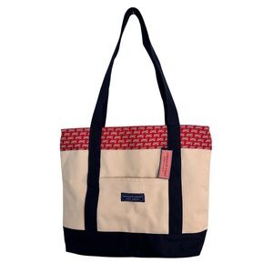 NEW Vineyard Vines Custom Collection NFL 100th Season Canvas Tote Bag Zip Top